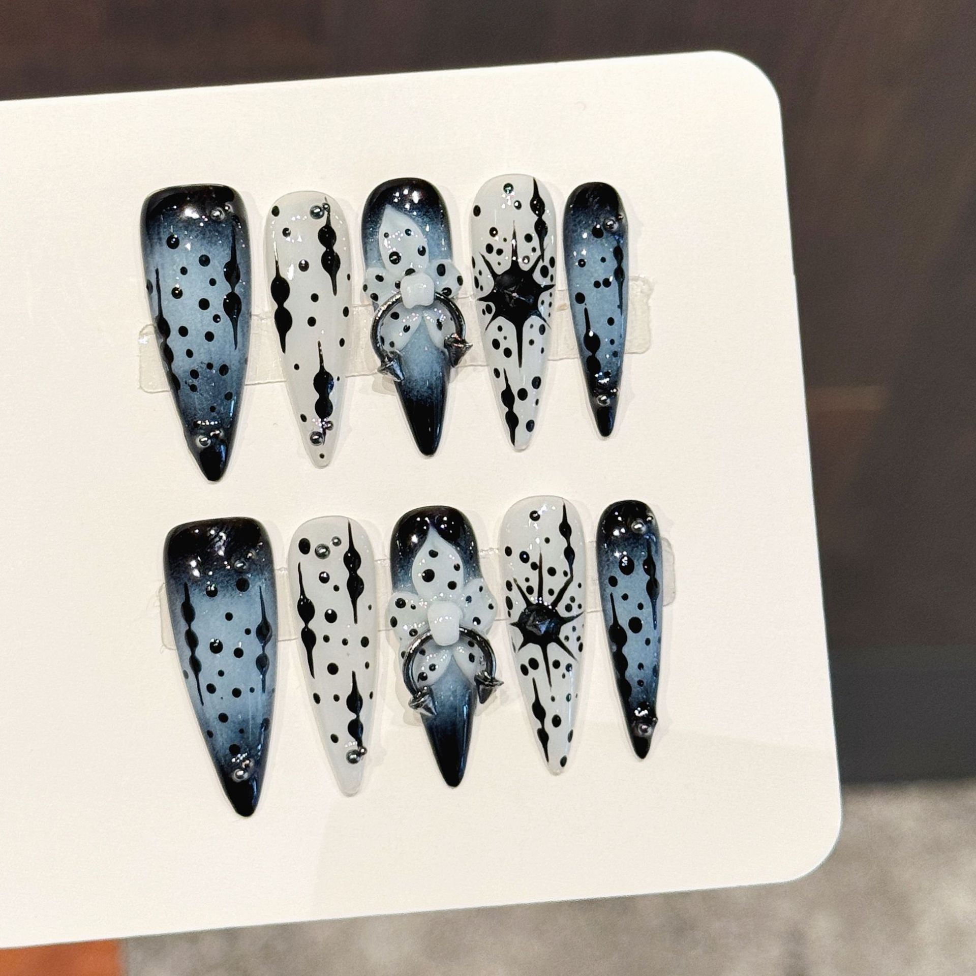 Pressed Flower Art - 10pcs Gradient Ink Blue Handmade False