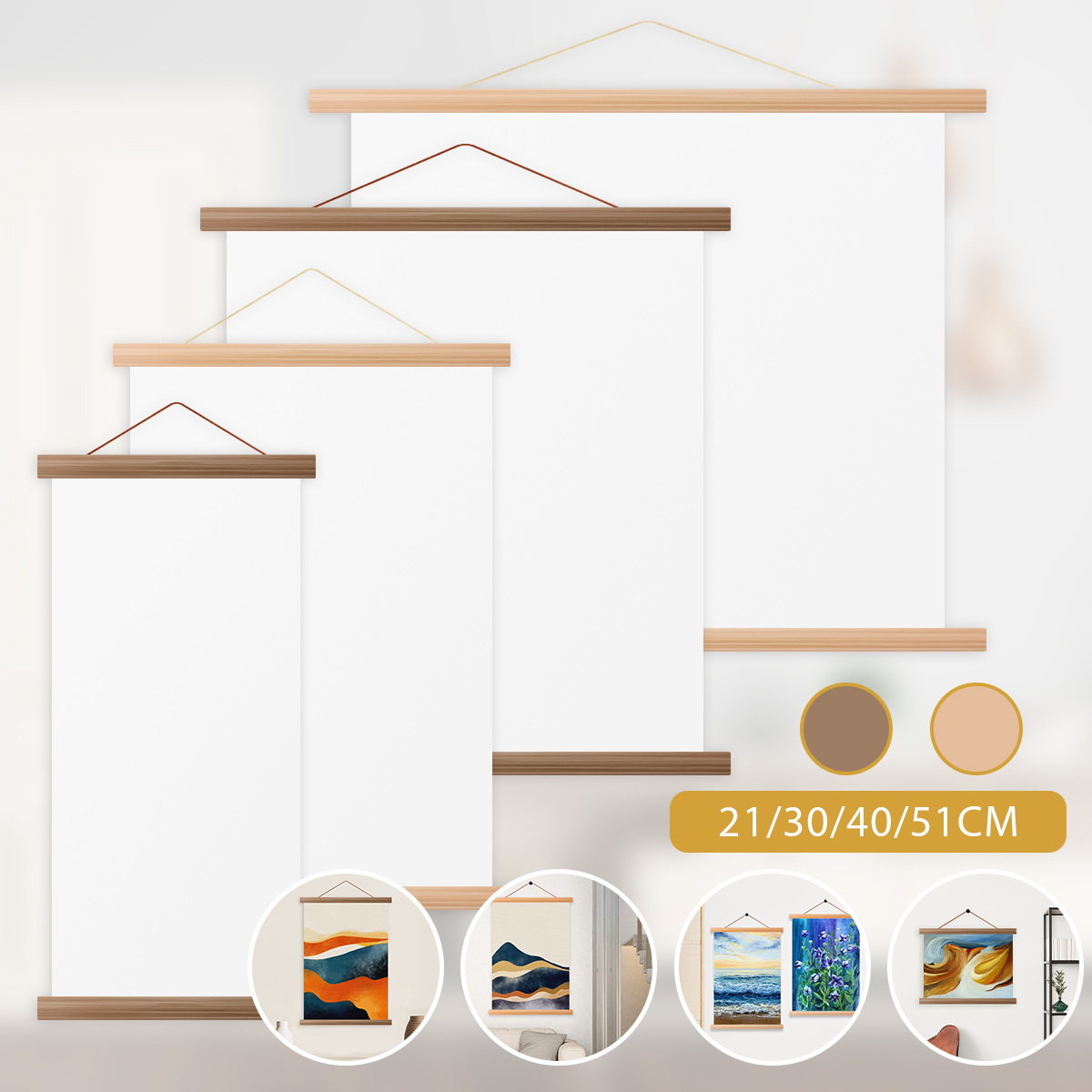 4pcs Picture Poster Hanger Fra - Engraved Wood Frame recension och pris