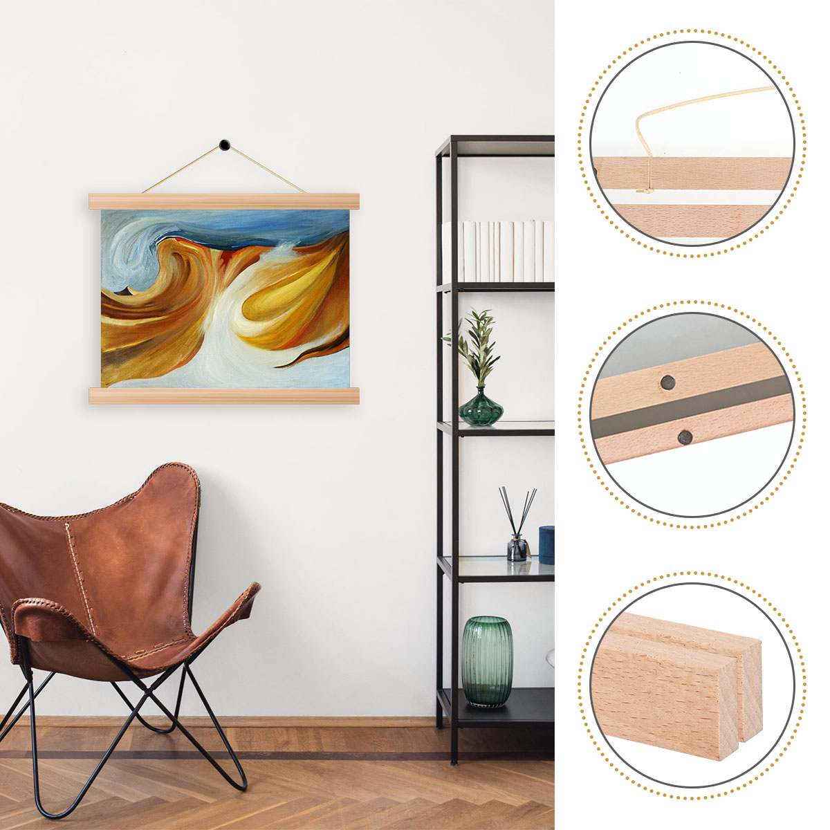 4pcs Picture Poster Hanger Fra - Engraved Wood Frame recension och pris