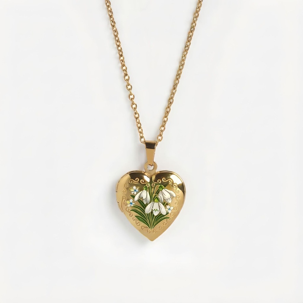 Heart Pendant Necklace Delicat - Birth Flower Necklace recension och pris