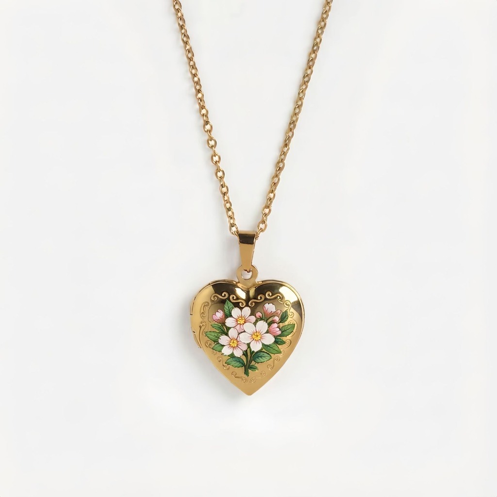 Heart Pendant Necklace Delicat - Birth Flower Necklace recension och pris