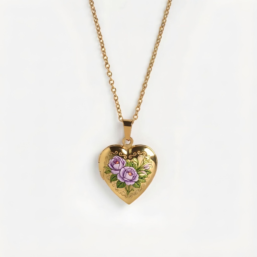 Heart Pendant Necklace Delicat - Birth Flower Necklace recension och pris